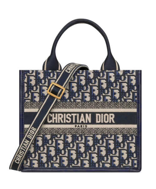 Christian Dior Small Dior Book Tote Dark Blue